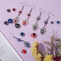 Mixed Color 297Pcs 5 Sizes Round Evil Eye Resin Beads, Mixed Color, 6~12x5~11mm, Hole: 1.5~2mm