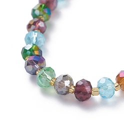 Couleur Mélangete Galvaniser abaque facettes colliers de perles de verre, avec des perles en verre de graine, couleur mixte, 31.1 pouce (79 cm)