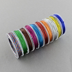 Mixed Color 1mm Jewelry Braided Plastic Thread, Mixed Color, 1.0mm, about 10.93 yards(10m)/roll