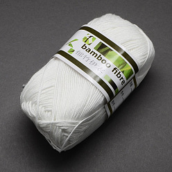 White Soft Baby Yarns, with Bamboo Fibre and Silk, White, 1mm, about 140m/roll, 50g/roll, 6rolls/box