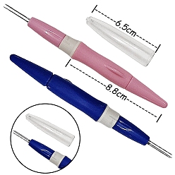 Pearl Pink Felting Needles Tool with 3Pcs Needle, Wool Felt Punch Needles Tool, with ABS Plastic Handle, Pearl Pink, 153mm