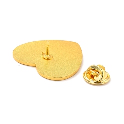 Orange Heart with Yin Yang Pattern Enamel Pin, Lucky Alloy Enamel Brooch for Backpack Clothes, Golden, Orange, 29x30x10.5mm, Pin: 1mm