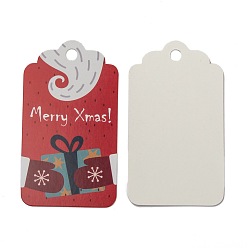 Clothes Rectangle Christmas Theme Kraft Paper Cord Display Cards, with 10m Bundle Hemp Rope, Gloves Pattern, 7x4x0.03cm, Hole: 5mm, 50pcs; Rope: 10m Long, 2mm In Diameter