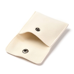 PapayaWhip Square Velvet Jewelry Bags, with Snap Fastener, PapayaWhip, 6.7~7.3x6.7~7.3x0.95cm