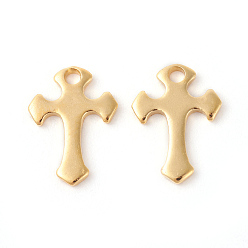 Golden 201 Stainless Steel Tiny Cross Charms, Golden, 12x8.5x1mm, Hole: 1.4mm