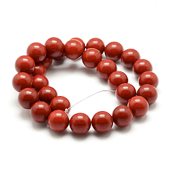 Rouge Chapelets de perles de corail synthétique , teint, ronde, rouge, 12mm, Trou: 1mm, Environ 33 pcs/chapelet, 15.7 pouce (40 cm)