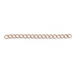 Rose Gold Ion Plating(IP) 304 Stainless Steel Chain Extender, Rose Gold, 45~50x3mm