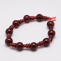Carnelian Natural Carnelian 3-Hole Guru Bead Strands, for Buddhist Jewelry Making, T-Drilled Beads, 16.5~18mm, Hole: 2~3mm, 2pcs/set, 10sets/strand, 6.5 inch