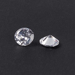 Clear Cubic Zirconia Cabochons, Grade A, Faceted, Diamond, Clear, 5x3mm