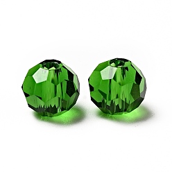 Зеленый Имитация Австрийские кристаллические шарики, класс AAA, граненый (32 граней), круглые, зелёные, 6 мм, отверстие : 0.7~0.9 мм