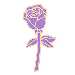 Medium Purple Rose of Life Enamel Pin, Alloy Badge for Backpack Clothes, Medium Purple, 34x16mm