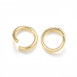 Real 24K Gold Plated 304 Stainless Steel Jump Rings, Open Jump Rings, Real 24k Gold Plated, 18 Gauge, 7x1mm
