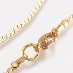 Real 18K Gold Plated Vacuum Plating Brass Chain Necklaces Making, with Lobster Claw Clasps, Long-lasting Plated, Real 24K Gold Plated, 23.4 inch(59.5cm), 2mm
