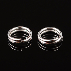 Silver Iron Split Rings, Double Loops Jump Rings, Cadmium Free & Lead Free, Silver Color Plated, 6x1.4mm, about 5.3mm inner diameter, about 9500pcs/1000g
