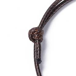 Brun De Noix De Coco Bracelet en fils de polyester ciré coréen faire, brun coco, diamètre réglable: 40~70 mm