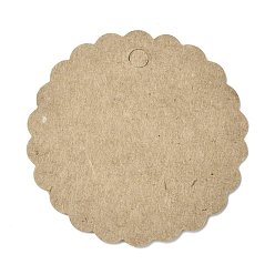 Word Kraft Paper Gift Tags, Hang Tags, with Jute Twine, Flat Round with Lacework, Word, 4.5x0.05cm, Hole: 5mm, 50pcs