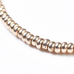 Золотистый Плетеные браслеты из нейлоновой нити, со стеклянными бусинами и 304 бусинами из нержавеющей стали, золотые, 1-5/8 дюйм ~ 2-3/4 дюйм (3.9~7 см)