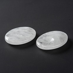 Cristal de Quartz Massage aux cristaux de quartz naturels, pierre d'inquiétude du pouce pour le traitement de l'anxiété, ovale, 40.5~41x30.5~31x8~9mm