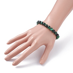Green 8.5mm Round Dyed Natural Tiger Eye Beads Stretch Bracelet for Girl Women, Green, Inner Diameter: 2 inch(5.2cm), Beads: 8.5mm