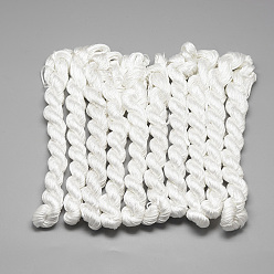 White Braided Polyester Cords, White, 1mm, about 28.43 yards(26m)/bundle, 10 bundles/bag