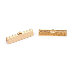 Золотой 304 концы обжимные ленты нержавеющие, золотые, 7x25x5.5 мм, отверстие : 1.4x0.5 мм