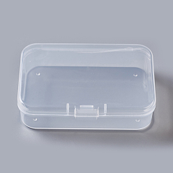 Clair Conteneurs de perle plastique, rectangle, clair, 11.6x8.6x2.9 cm