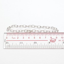 Серебро Железа изготовление браслетов, с карабин-лобстерами , серебряные, 8-1/8 дюйм (20.5 см)
