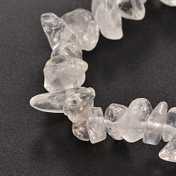 Quartz Crystal Chips Natural Quartz Crystal Beaded Stretch Bracelets, 1-3/4 inch(4.5cm)
