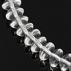 Clair Quartz synthétique perles de cristal brins, rondelle, clair, 6x3mm, Trou: 1mm, Environ 111 pcs/chapelet, 15.7 pouce