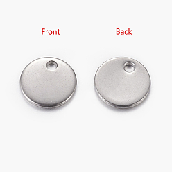 Stainless Steel Color 304 Stainless Steel Stamping Blank Tag Pendants, Flat Round, Stainless Steel Color, 8x0.8mm, Hole: 1.5mm