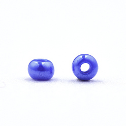 Королевский синий 11/0 чешский непрозрачный стеклянный бисер, lustered, круглые, королевский синий, 2.2x1.5 мм, отверстие : 0.7 мм, о 500 г / мешок