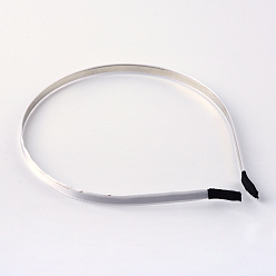 White Hair Accessories Iron Hair Bands, with Grosgrain Ribbon, White, 126.5mm