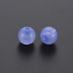 Bleu Ardoise Moyen Perles acryliques de gelée d'imitation , ronde, bleu ardoise moyen, 8x7.5mm, Trou: 1.8mm, environ1745 pcs / 500 g