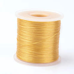 Золотистый Японский плоский эластичный хрустальный шнур, эластичная нить для бисера, для изготовления эластичного браслета, золотые, 0.5 мм, около 328.08 ярдов (300 м) / рулон