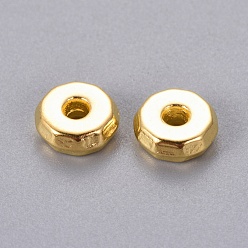 Golden Tibetan Style Spacer Beads, Cadmium Free & Lead Free, Rondelle, Golden, 8x3mm, Hole: 2mm