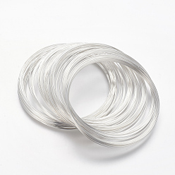 Silver Memory Wire, Steel Wire, Silver, 24 Gauge, 0.5mm, Inner Diameter: 65mm, about 1500 circles/1000g