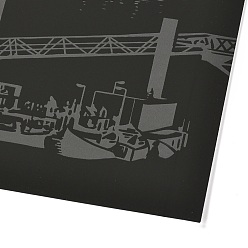 Building Царапина радуга живопись искусство бумага, diy ночной вид на город, с бумажной карточкой и палочками, Тауэрский мост, Лондон, 40.5x28.4x0.05 см