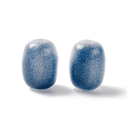 Стально-синий Непрозрачные стеклянные бусы, баррель, стальной синий, 10x8 мм, отверстие : 1.6 мм