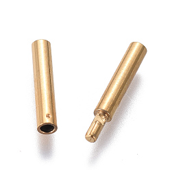 Golden 304 Stainless Steel Bayonet Clasps, Ion Plating (IP), Column, Golden, 20x2mm, Hole: 1mm