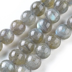 Labradorite Natural Labradorite Round Bead Strands, 10mm, Hole: 1mm, about 40pcs/strand, 15.5 inch