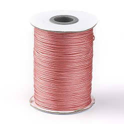 Light Coral Korean Waxed Polyester Cord, Light Coral, 1mm, about 85yards/roll