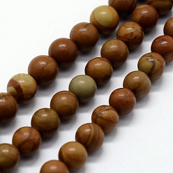 Pierre Dentelle De Bois Bois dentelle de pierre brins de perles naturelles, ronde, 6~6.5mm, Trou: 0.5mm, Environ 63 pcs/chapelet, 14.96 pouce (38 cm)