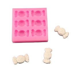 Pink Food Grade Silicone Molds, Fondant Molds, For DIY Cake Decoration, Chocolate, Candy Mold, Candy, Pink, 67.5x68.5x9.5mm