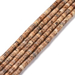 Picture Jasper Natural Picture Jasper Beads Strands, Flat Round, 4x2mm, Hole: 1mm, about 169pcs/strand, 14.96''(38cm)
