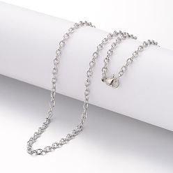 Stainless Steel Color 304 Stainless Steel Necklace, Cable Chains, with Lobster Clasps, Stainless Steel Color, 17.72 inch(450mm), 2mm