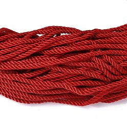 Red Polyester Cord, Twisted Cord, Red, 5mm, about 97~100m/bundle