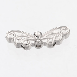 Platinum Alloy Multi-Strand Links, Cadmium Free & Lead Free, with Rhinestone, Platinum Color, Size: about 22mm wide, 7mm long, 4mm thick, hole: 1.5mm