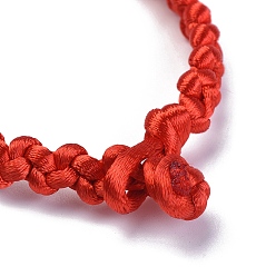 Red Nylon Thread Braided Cord Bracelets, Red String Bracelets, Red, 7-1/2 inch~7-5/8 inch(19~19.5cm), 7.5~8x3.5mm