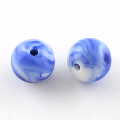 Royal Blue Opaque Acrylic Beads, Round, Royal Blue, 16mm, Hole: 2mm, about 220pcs/500g
