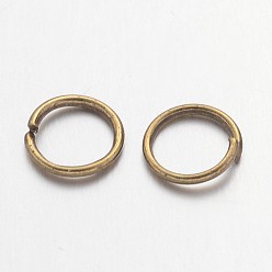 Antique Bronze Iron Jump Rings, Open Jump Rings, Nickel Free, Antique Bronze, 6x0.7mm, 21 Gauge, Inner Diameter: 4.6mm, about 11000pcs/1000g
